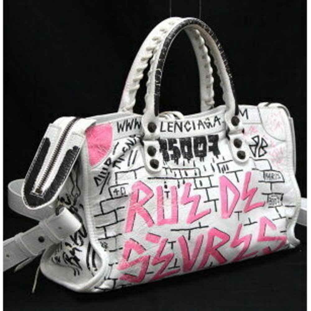 Balenciaga City Graffiti Handbag Shoulder Bag Leather - Picture 3 of 6